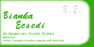 bianka ecsedi business card